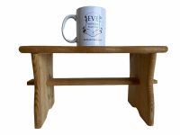 Alternative view of Vintage French Bench Stool Small Tiny Table Wooden Wood Chair Seat Side Stand Flower Pot Display Shelf Prop c1990's