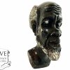 Vintage African Old Man Heavy Stone Bust Standing Decor Carved Statue Carving Sculpture Decorative Tribal Art c1960-70's
