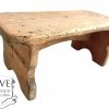 Vintage French Wooden Brown Natural Wood Small Milking Stool Chair Bench Stand Display Rest Plinth Seating Prop c1960-70's