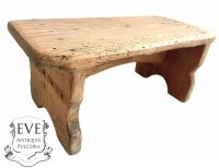 Vintage French Wooden Brown Natural Wood Small Milking Stool Chair Bench Stand Display Rest Plinth Seating Prop c1960-70's