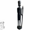 Vintage African Tall Figurine Statue Primitive Carving Wooden Wood Ornament Decorative Standing Display c1990's