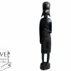 Vintage African Tall Figurine Statue Primitive Carving Wooden Wood Ornament Decorative Standing Display c1990's