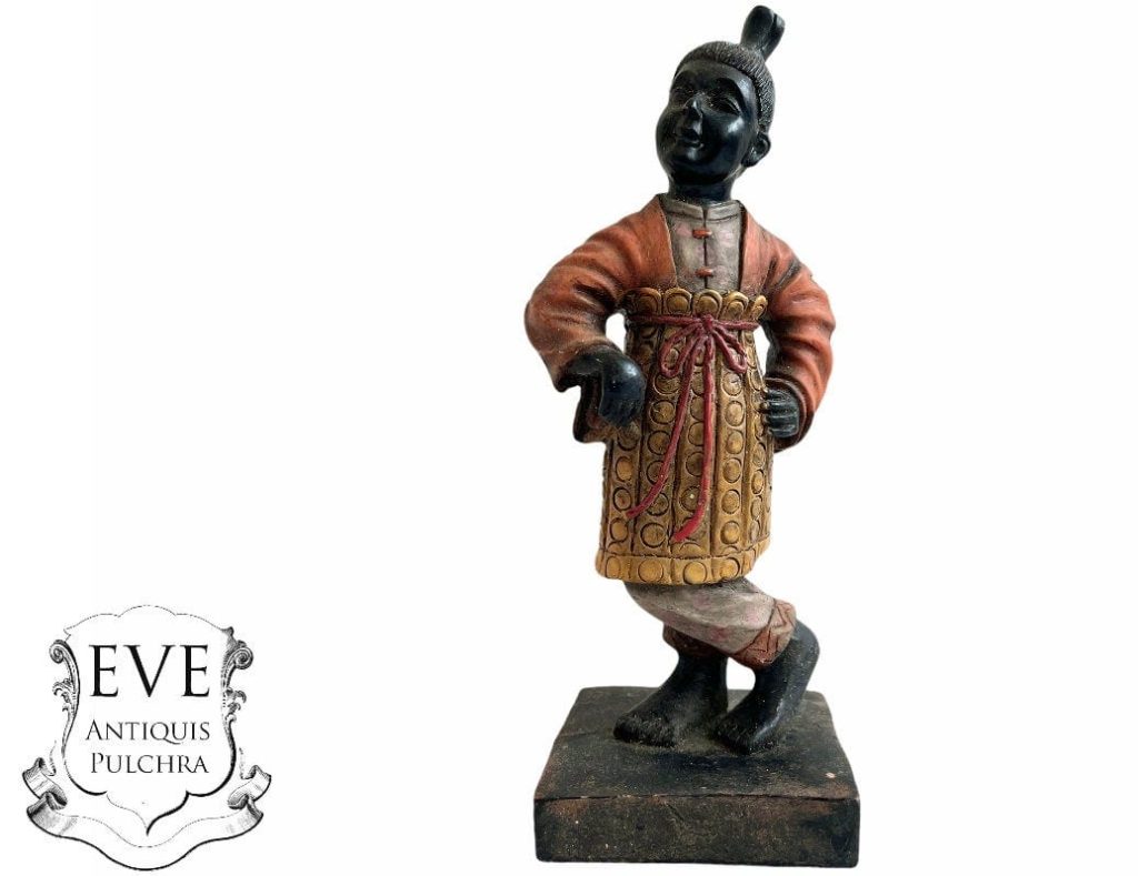 Vintage Asian Dancing Man Small Ornament Decor Display Statue Figurine Resin Figurine Gift Present Dancer circa 1990’s