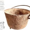 Antique French Extra Large Heavy Iron Cauldron Pot Cooking Fireplace Rusty Planter Plant Pot Witch circa 1900's