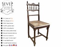 Vintage French Wooden Brown Natural Wood Woven Cane Work Stool Chair Stand Display Rest Plinth Seating Prop circa 1960-70's