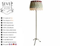 Vintage French Tall Floor Standing Brass Metal Lace Finished Electric Light Lantern Candle Lamp Decor Design c1960's