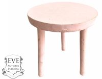 Vintage French Tiny Small Wooden Stool Pink Foot Rest Chair Seat Step Stand Kitchen Table Farm Rustic Rural c1980-90's
