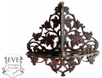 Vintage French Tiny Wood Wooden Brown Natural Wood Small Shelf Shelving Wall Stand Display Plinth Prop circa 1910-1920's