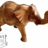 Vintage African Elephant Carving Ornament Statue Wooden Wood Bull Display Large Decor Animal Africa circa 1980-90's