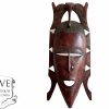 Vintage African Extra Large Wooden Mask Face Hanging Wall Hanging Decor Carved Statue Carving Wood Art c1980-90's