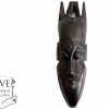 Vintage African Face Figurine Mask Small Statue Primitive Carving Wooden Wood Ornament Decorative Wall Display c1970-80's