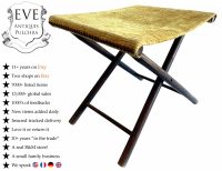 Vintage French Wooden Wood Folding Stool Chair Seat Kitchen Table Picnic Camping Garden Car Carriage circa 1950-60's