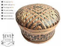 Vintage Thai Asian Traditional Woven Rice Food Basket Storage Decor Display Presentation Cooking Steaming circa 1980-90's