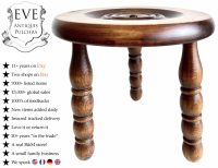 Vintage French Bobbin Turned Traditional Milking Stool Wooden Brown Wood Small Chair Stand Display Plinth Seating c1960-70's