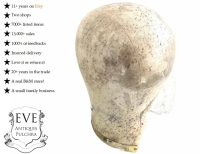 Vintage German Fischbach Miller Size GR56 Wig Work Display Stand Mannequin Head Hair Wood Padded Canvas circa 1980-90's