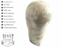 Vintage German Size 54 Wig Work Display Stand Mannequin Head Hair Wood Padded Canvas circa 1980-90's