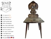 Antique French Wooden Small Stool Chair Childs Seating Traditional France Country Cottage Style Design Wood Rustic c1910's