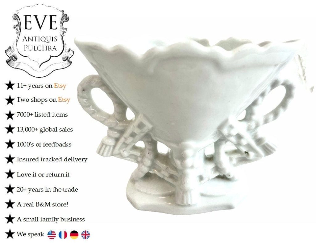 Antique French Marriage Wedding Bud Vase Ceramic Globe de Mariée Mairee Globe Gift Dome Presentation Decorative c1850-1900’s