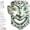 Vintage Greek Satyr Devil Grey Green Clay Face Mask Wall Hanging Decor Display Prop Design circa 1990's