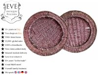 Vintage Caledonia Wicker Woven Wickerwork Plate Plates Dishes Chargers Set Of Two 2 Reed Rush Weave circa 1980's