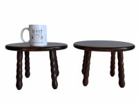 Alternative view of Vintage Brazilian Oval Stool Wooden Medium Simple Milking Varnished Chair Stand Display Rest Plinth Seating Prop c1980's