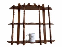 Alternative view of Vintage French Wood Wooden Dark Brown Coloured Wood Wall Shelf Shelving Wall Stand Display Plinth Prop circa 1960's