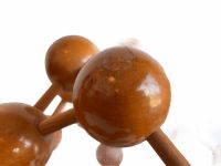 Alternative view of Vintage French Lacquered Wood Atom Model Statue Representation Figurine Ornament Display Scientist Doctor Study c1960's