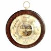 Vintage French Circular Shaped Metal Wood Barometer Barometre Weather Forecasting Instrument Hanging Wall c1970-80's