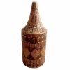 Vintage African Pot Box Wooden Wood Lidded Primitive Sculpture Carving Tribal Storage Container Bottle Food c1970-80's
