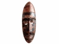 Vintage African Male Man Wooden Wood Mask Statue Figurine Primitive Sculpture Carving Tribal Wall Art Decor c1980-90's