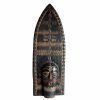 Vintage African Large Wooden Head Face Mask Shield Wall Decoration Carved Carving Sculpture Wood Tribal Art c1980-90's