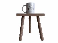 Alternative view of Vintage French D Milking Stool Plant Pot Stand Table Wooden Wood Side Plinth Flower Ornament Display Shelf Prop c1960-70's