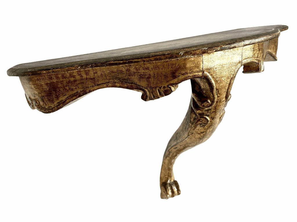 Vintage French Large Shelf Gold Sconce Wood Ornately Decorated Wall Hanging Plinth Display Stand c1950's
