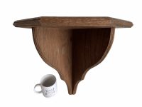 Alternative view of Vintage French Small Wooden Wood Shelf display stand wall fixing mounted hanging solid heavy plinth c1950-60's