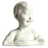 Vintage French Young Smiling Girl Or Boy Plaster Bust Head Large Ornament Figurine Display Gift Repaired Damaged c1920-30's