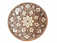 Vintage Moroccan Large Safi Caramel Black Serving Dish Plate Platter Wall Hanging Ornament Decor Terracotta c1960-70's