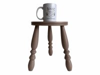 Alternative view of Vintage French Milking Stool Plant Pot Stand Table Wooden Wood Side Plinth Flower Ornament Display Shelf Prop c1960-70's