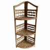 Vintage French Raffia Folding Shelf Shelving Corner Wall Stand Display Plinth Plant Pot Display Conservatory c1980-90's