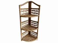 Vintage French Raffia Folding Shelf Shelving Corner Wall Stand Display Plinth Plant Pot Display Conservatory c1980-90's