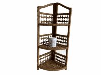 Alternative view of Vintage French Raffia Folding Shelf Shelving Corner Wall Stand Display Plinth Plant Pot Display Conservatory c1980-90's