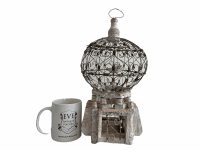 Alternative view of Vintage Moroccan Small White Wood Metal Song Bird Cage Aviary Collector Keeper Historical Prop Decor Traditional c1960-70's