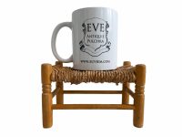 Alternative view of Vintage French Bench Stool Small Tiny Doll Table Wooden Wood Chair Seat Side Stand Flower Pot Display Shelf Prop c1980-90's