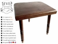 Vintage French Square D Stool Traditional Milking Wooden Brown Wood Small Chair Stand Display Plinth Seating Pot c1950-60's