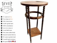 Antique French Small Tall Bobbin Legs Circular Side Table Compact Stand Display Plant Pot Plinth Display DAMAGED c1940-50's