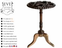 Vintage French Wooden Brown Varnished Wood Small Medium Side Table Stand Display Rest Plinth Furniture Drinks Holder c1980's