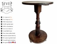 Vintage French Tall Height Wooden Stand Dark Brown Wood Flower Pot Plant Ornament Double Display Breton Lady c1950-60's