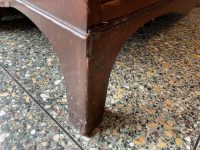 Alternative view of Antique English Tall Boy Chest Of Drawers Large Wooden Brown Wood Storage Cupboard Cabinet Furniture Prop c1910-1920's