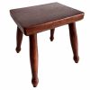 Vintage French Bench Stool Small Tiny Table Wooden Wood Chair Seat Side Stand Flower Pot Display Shelf Prop c1980-90's