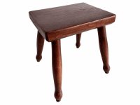 Vintage French Bench Stool Small Tiny Table Wooden Wood Chair Seat Side Stand Flower Pot Display Shelf Prop c1980-90's