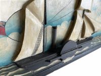 Alternative view of Vintage French Hand Painted Ships Stores Paddle Steamer Boat Sailing 3D Sign Traditional board display circa 1980-90's